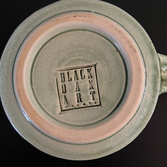 Common Grounds Coffee Shop Handcrafted Black Oak Art Pottery Mug ~ Waco, Texas - Picture 12 of 13